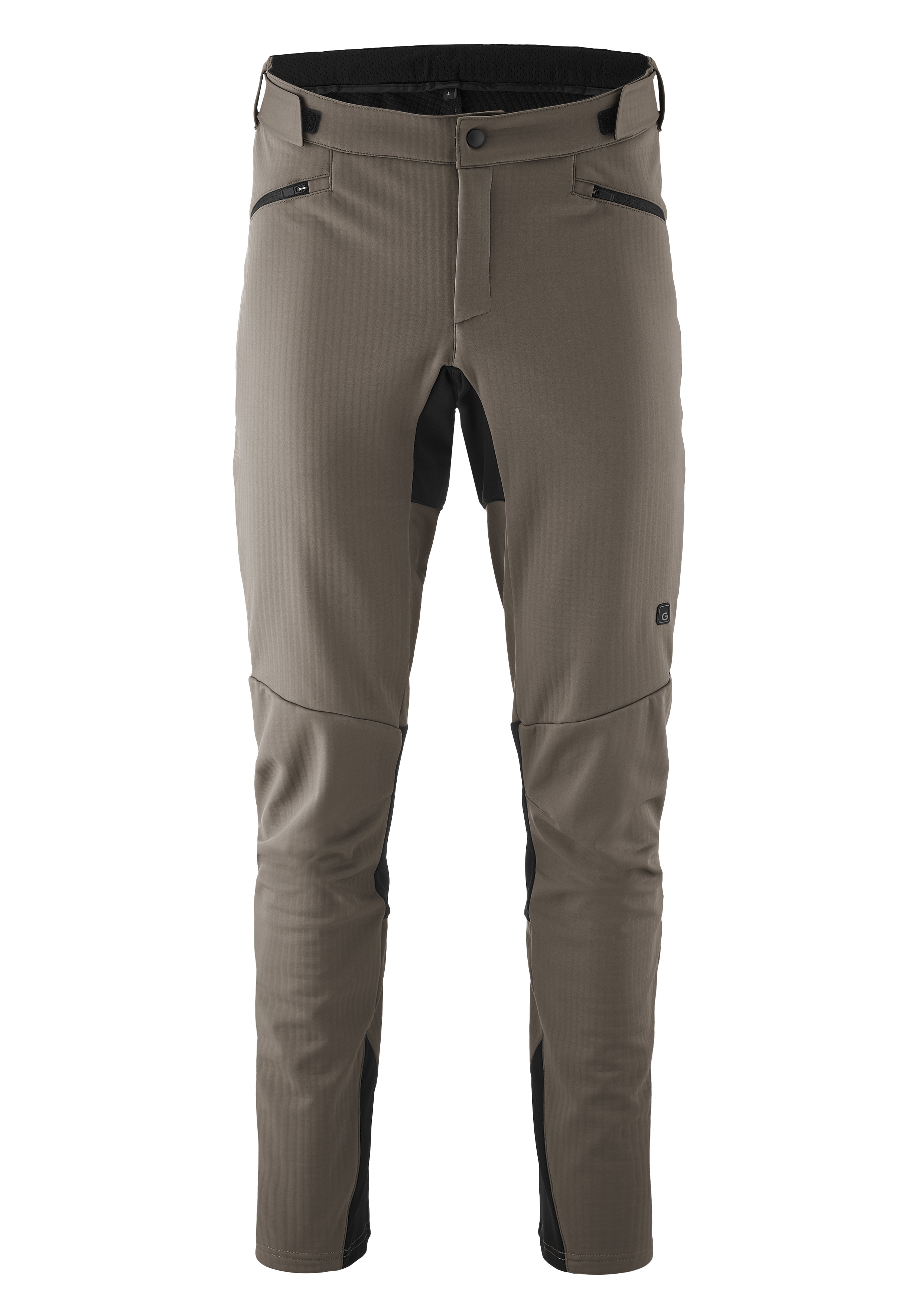 Fahrradhose GONSO "Trail Pants Softshell M", Herren, Gr. M, Normalgrößen, terragrau, 100% Polyester, Hosen, Herren Softshell-Radhose, atmungsaktive MTB-Hose ohne Sitzpolster Image