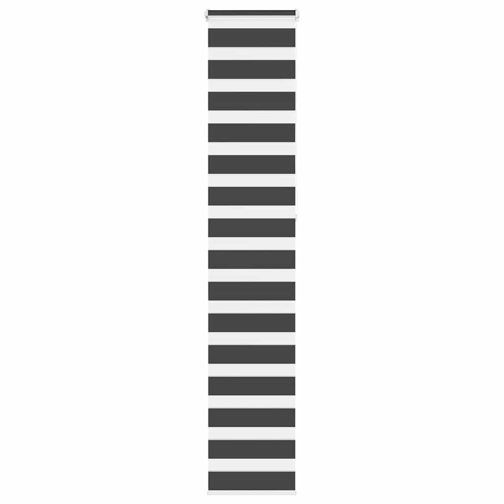 vidaXL Doppelrollo Schwarz 45x230 cm Stoffbreite 40,9 cm Polyester Image