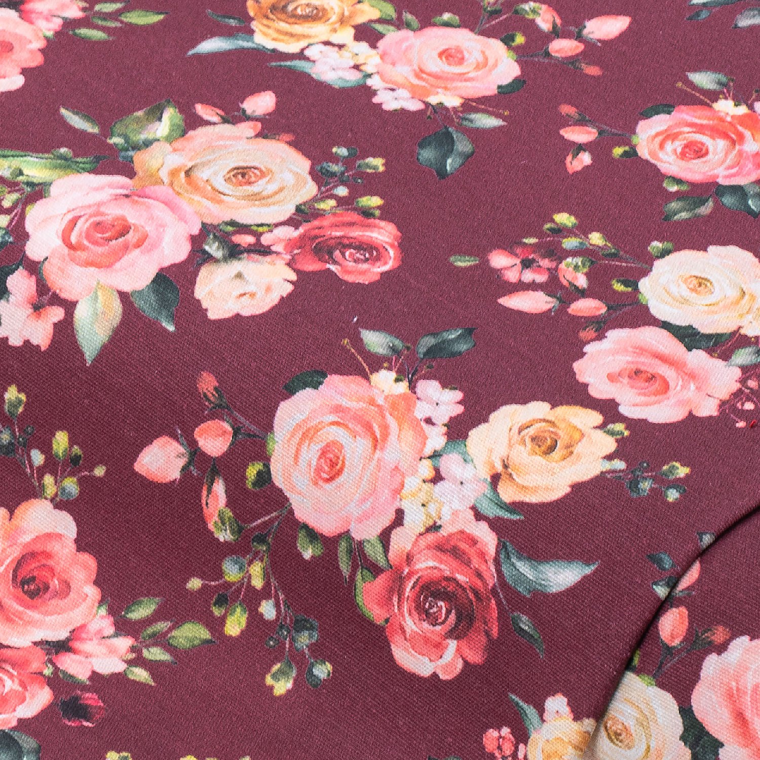 Dekostoff Rosen Lorena, weinrot-color Image