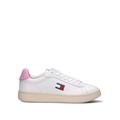 TOMMY HILFIGER JEANS Sneaker donna bianca/rosa in pelle