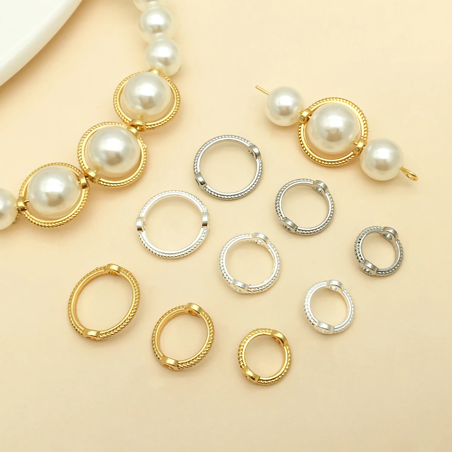 10/20/30 Stück Überzug 18 Karat Gold 8/10/12 mm Mix Vintage Perlen Ring Spacer Perlen Kappe DIY Armband Perlen für Schmuckherstellung Zubehör