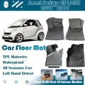 Tappetini auto per Smart Fortwo 451 453 2007 ~ 2019 2 posti Anti-sporco Tappeto Copertura del piede Mano sinistra Driver Pad Interni Auto Accessories