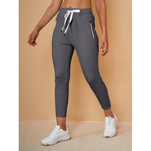 Damen Golf-Jogger Dunkelgrau Waldgrün Violett Unterteile Damen-Golfkleidung, Kleidung, Outfits, Kleidung Image