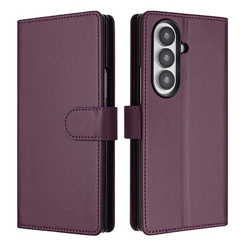 Handy Hülle Handyhüllen Für Samsung Galaxy Z Fold 7 Rückseite Ständer Kartenfach Stoßfest Retro TPU PU-Leder Image