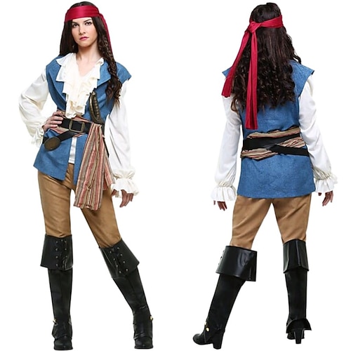 Pirat Halloween Cosplay Kostüm Ausgefallene Kostüme Karnevalskostüm Cosplay Kostüme Erwachsene Damen Halloween Karneval Maskerade Einfache Halloween-Kostüme Verkleiden