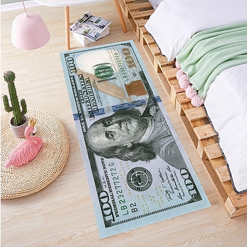 Kreativer Dollar-Teppich, Bodenmatte mit Gelddesign für Küche, Schlafzimmer, Nachttisch, Eingangsbereich und Heimdekoration Image