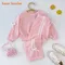 Bear Leader Abbigliamento per bambini Ragazze Moda autunnale Decorazione con fiocco Top sportivo rosa + pantaloni Set da due pezzi Abbigliamento casual quotidiano per bambini