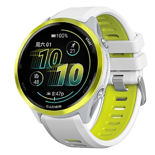 Uhrenarmband für Garmin Forerunner 570 47 mm/265 (Music)/255 (Music)/Venu 3/Vivoactive 4 Marq Descent Quatix 22 mm Edelstahl-Silikon-Ersatzarmband zweifarbig Image