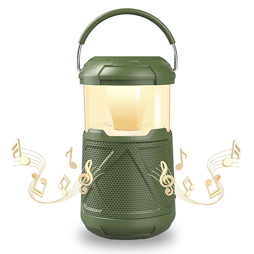 Kabelloser, wasserdichter Bluetooth-Lautsprecher für den Außenbereich mit Beleuchtung, Micro-SD-Kartensteckplatz, Griff, TWS, langer Spielzeit, perfekt für Camping, Dusche, Pool, Strand, Reisen und Image