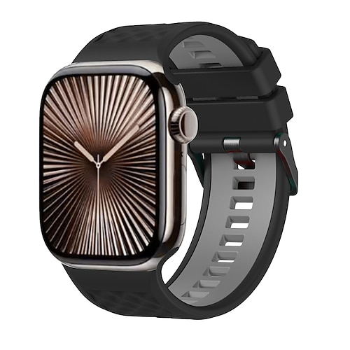 Sportarmband kompatibel mit Apple Watch-Armband 42 mm 44 mm 45 mm 49 mm, robuster Metallverschluss, verstellbares Silikonarmband, Ersatzarmband für iWatch Ultra 2 Serie 9 8 7 SE 6 5 4 Image