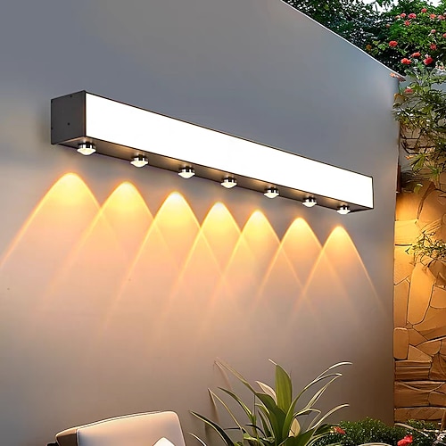 Led outdoor wand licht aluminium outdoor ip65 wasserdicht garten wall washer licht, balkon dekorative wand leuchte Image