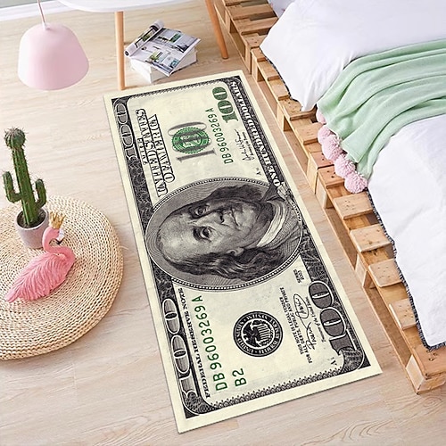 Kreativer Dollar-Teppich, Bodenmatte mit Gelddesign für Küche, Schlafzimmer, Nachttisch, Eingangsbereich und Heimdekoration Image