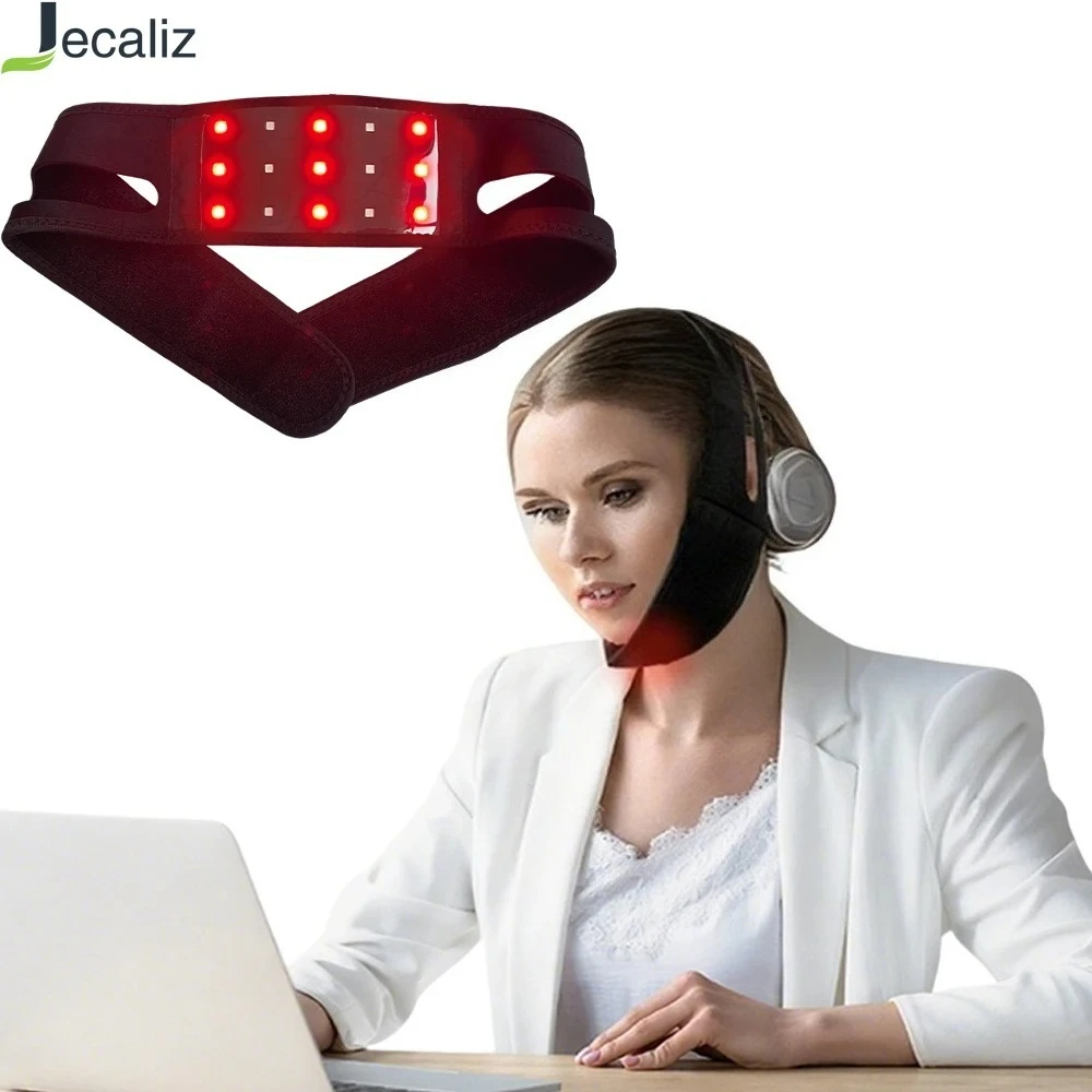 Ceinture de thérapie par la lumière rouge et infrarouge 660nm et 850nm V visage portable menton cou ceinture soins de la peau usage domestique thérapie infrarouge soins du visage