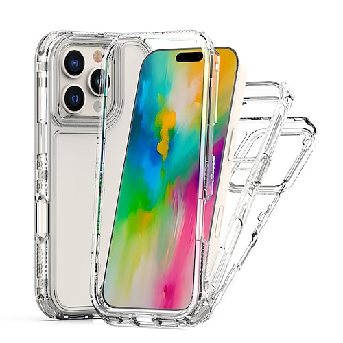Handy Hülle Handyhüllen Für iPhone 17 Pro Max 17 Air 16 15 14 Pro Max Plus 13 Pro Max Rückseite Transparent Stoßfest TPU Acryl PC Image
