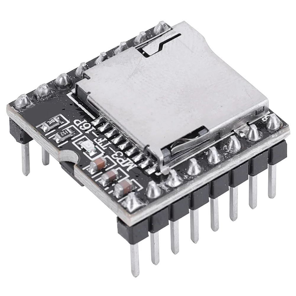 1-10 pièces DFPlayer Mini Module de lecteur MP3 carte TF disque U Mini lecteur MP3 DF Module Audio vocal IO/Port série/AD MP3-TF-16P
