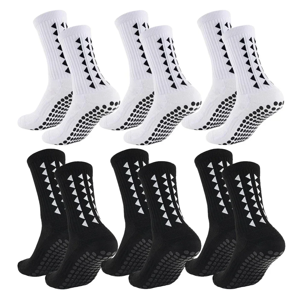 6 paia di calzini da calcio per uomo e donna, calzini sportivi con fondo asciugamano, rugby, calcio, ciclismo, corsa, esercizio, calzini sportivi