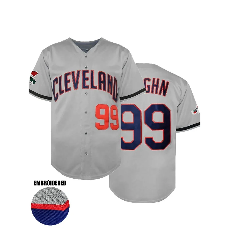 Herren Ricky Vaughn Movie Jersey 90er Hip Hop genähte Sportfan-Baseball-Trikots genäht