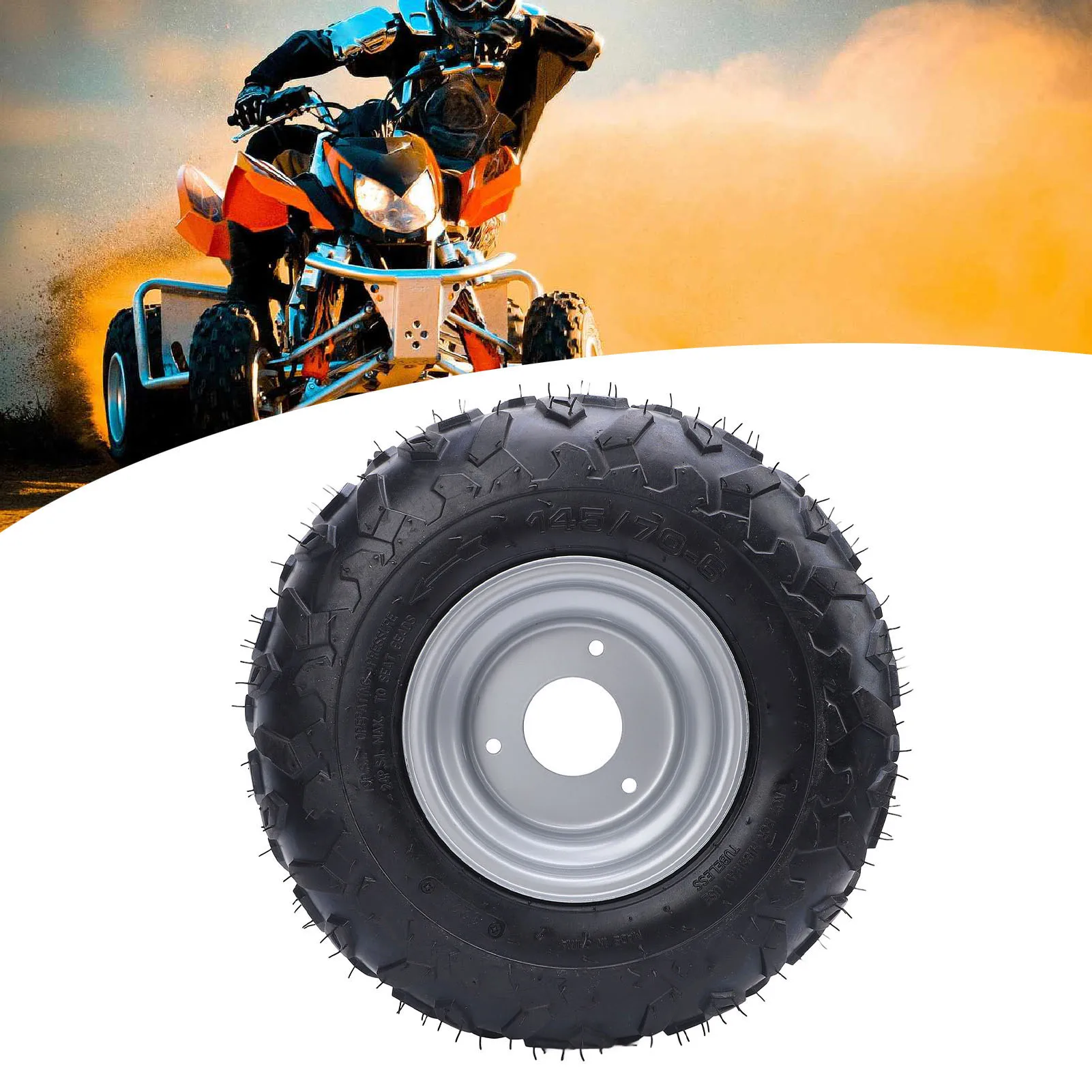 145/70-6 145x70-6 pneu 6 pouces roues jante pneu 3 boulons Go Kart pneu pour ATV UTV Quad hors route chariot 145/70-6 pneu 6 pouces pneu