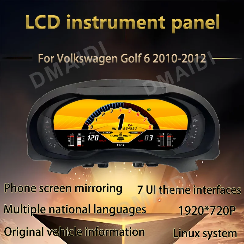 Linux für Volkswagen Golf 6 6R 6 GTI MK6 Neueste Auto LCD Digital Dashboard Panel Instrument Cluster Cock Tacho Navigation Image