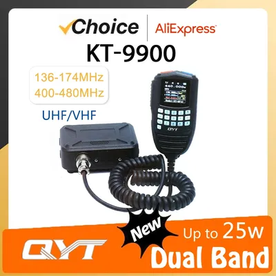 Qyt KT-9900 mini auto mobile radio station KT-WP12 25w long range kommunikation radios dual band vhf uhf high power 200 kanäle