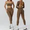 Set di vestiti da yoga 2 pezzi Abbigliamento sportivo da palestra Reggiseno sportivo da donna Leggings a vita alta Tuta da fitness Tuta da allenamento per corsa Abbigliamento sportivo