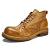 Goodyear-Boots Lederschuhe Herren Echtleder Retro Arbeitskleidschuhe Gewaschenes Pferdeleder Lässige Herrenschuhe