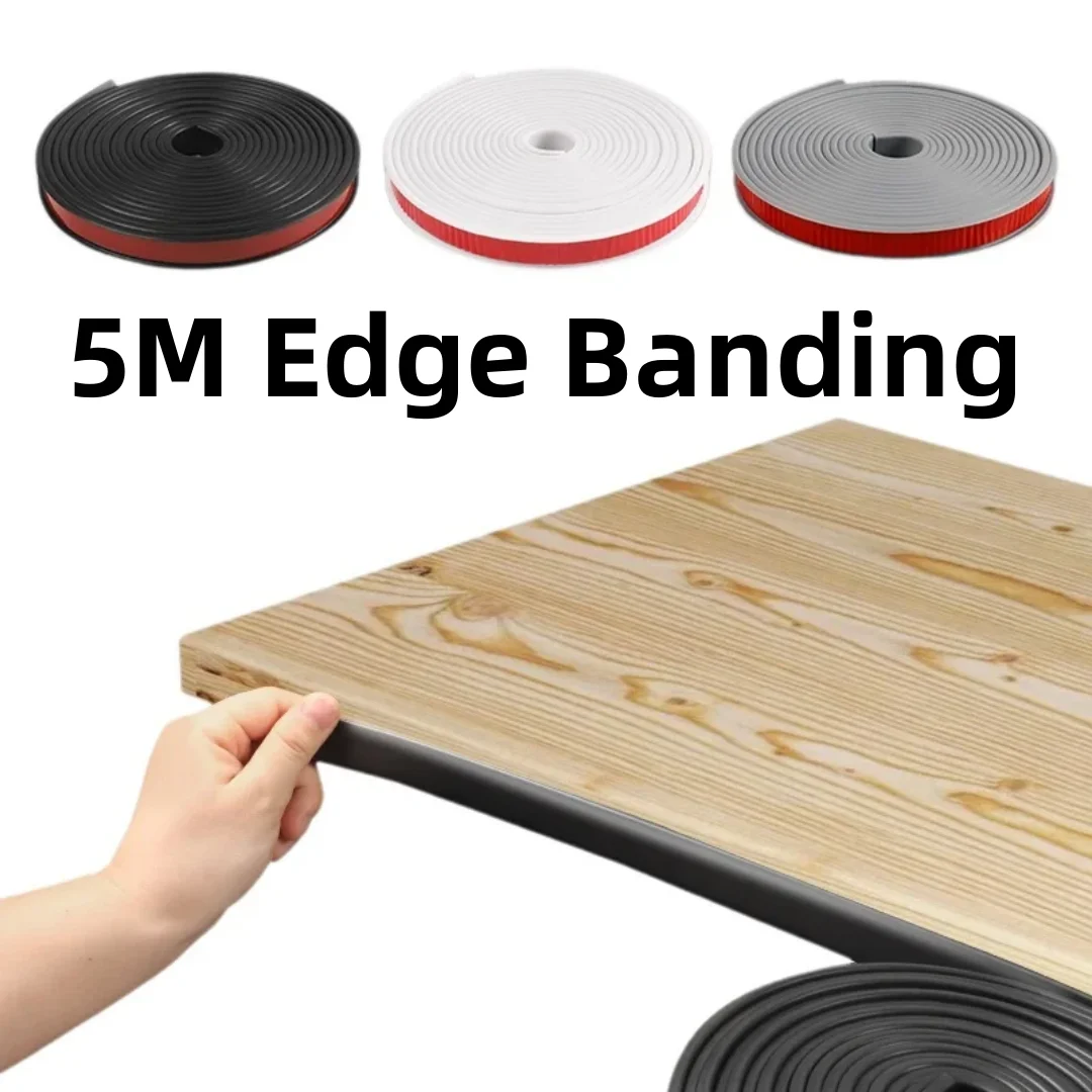 1PC 5Mx20mm U-förmige Kantenanleimmaschine Selbstklebende Holzbrett Stuhl Tisch Möbelschutz Dekoration ﻿ Image