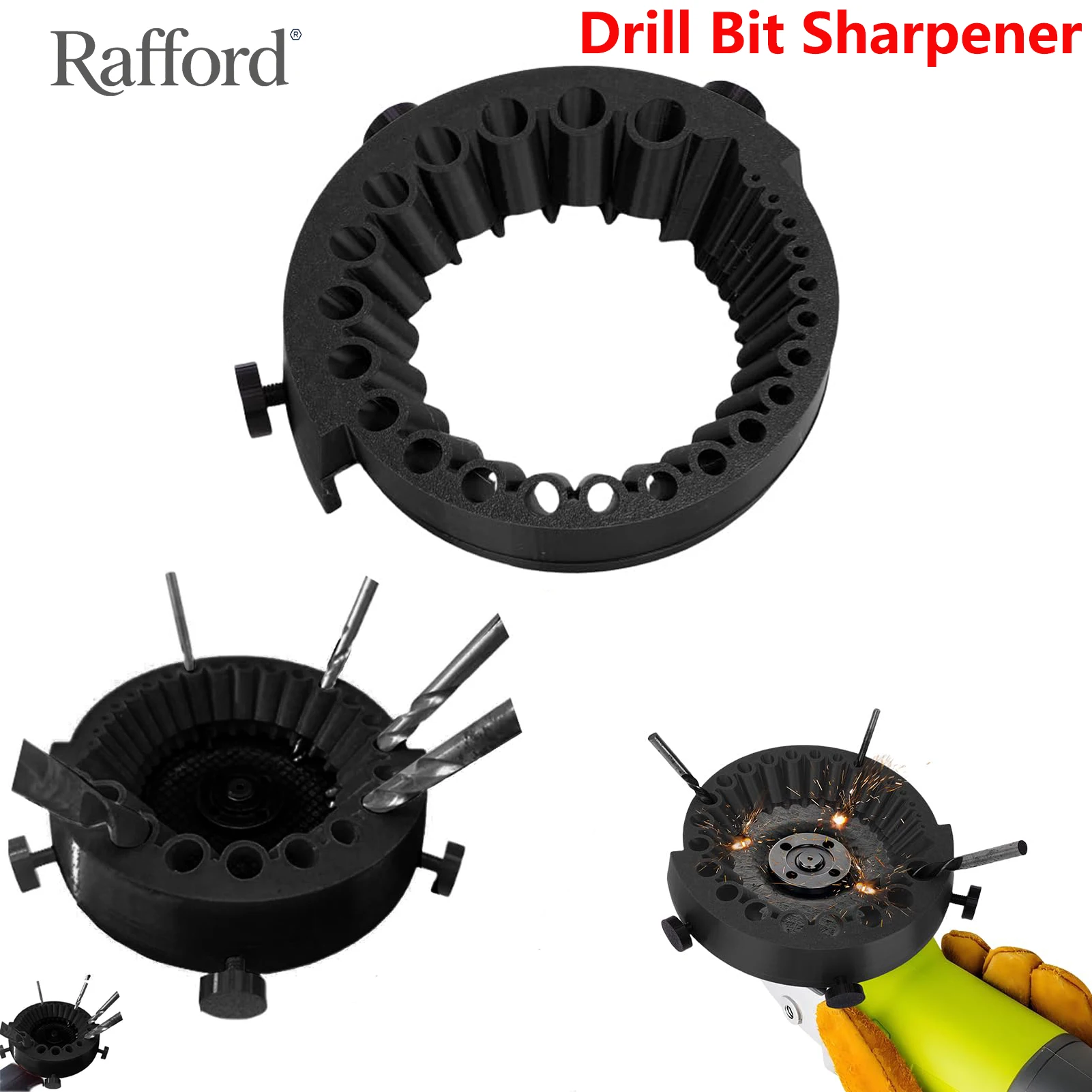 1 Stück Bohrerschärfer, 2–13 mm Bohrer, Bohrmaschine, Schleifaufsatz, angetrieben durch 125 mm Winkelschleifer für alte Bohrer Image