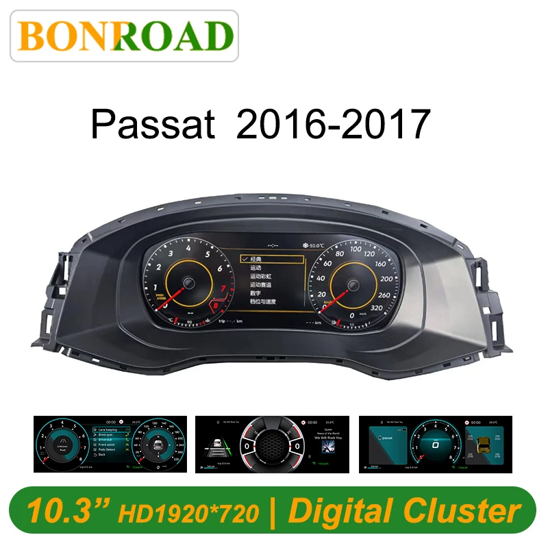 Bonroad 10.3" Digital Dashboard Cluster For Volkswagen VW Passat 2016-2017 Virtual Instrument Panel Cockpit Image