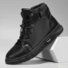 Modische, vielseitige Herrenschuhe, Herbst-Winter, hoher Schnitt, dicke Sohlen, Wanderschuhe, lässig, bequem, einfache kurze Stiefel