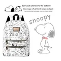 Nuovo cartone animato Snoopy cartone animato bianco zaino di grande capacità carino studente kawaii PU zaino regalo di festa spedizione veloce all'ingrosso