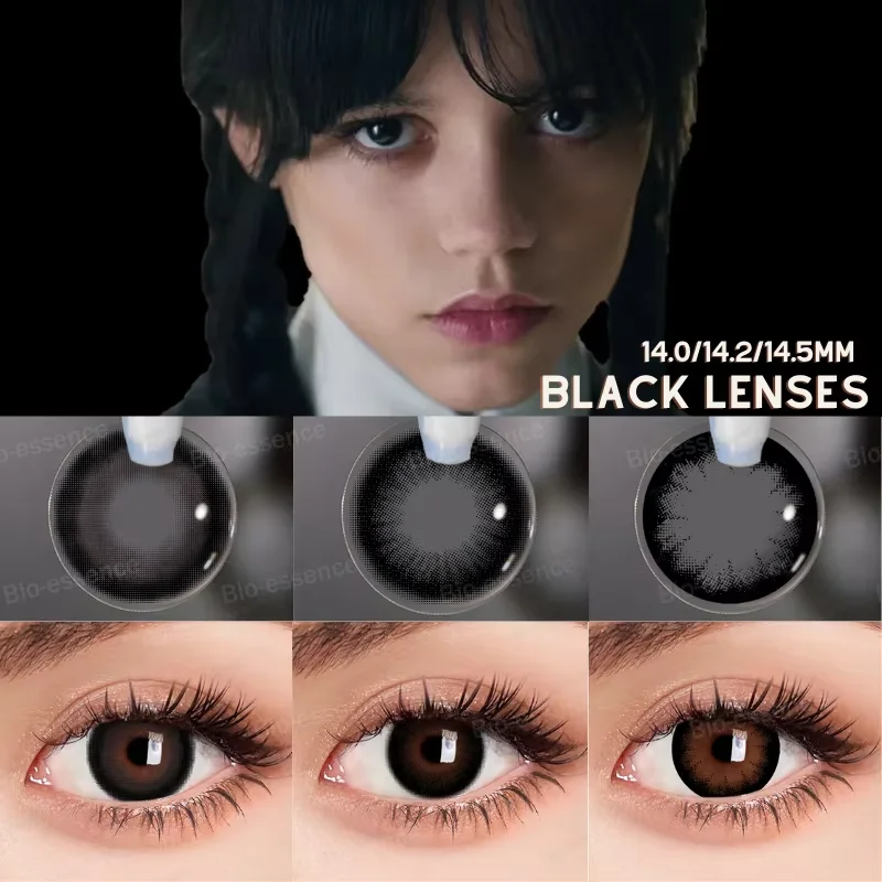 Bio-essence Black Cos Wednesday Kontaktlinsen für Augen Cosplay Linsen Anime Linsen Zubehör Linsen Schwarze Linsen Weiße Linse Image