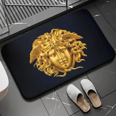 Golden Medusa Indoor Entrance Door Mat Bathroom Bath Rug Luxury Room Rugs For Bedroom Kitchen Hallway Decoration Gift Doormat