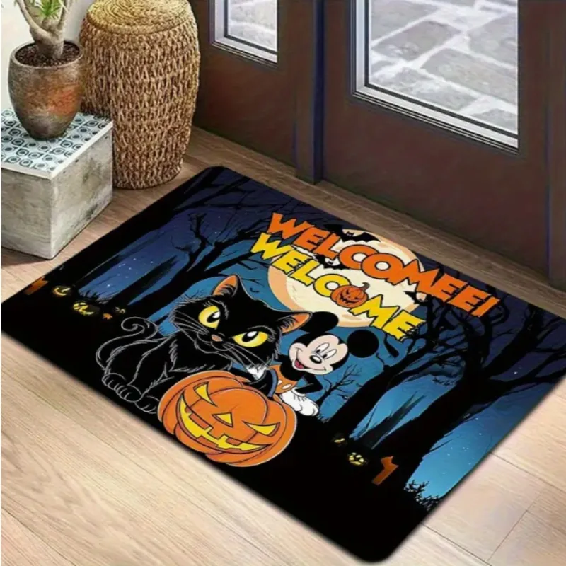 Mickey and Minnie Halloween Doormat Living Room Bathroom Birthday Christmas Home Gifts Party Holiday Essentials Decoration Gift