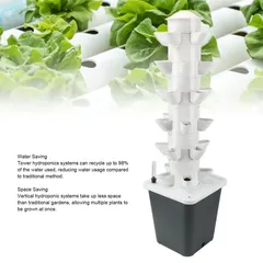 Hydroponics Tower Hydroponics Tower White 30 Hole Vertical Hydroponic Planting System with 20L for Vegetable
