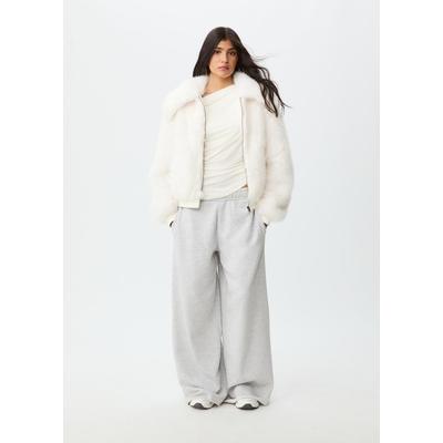 Stradivarius Faux fur jacket Ecru L