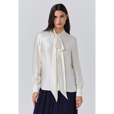 Ghost Anna Satin Tie Neck Blouse