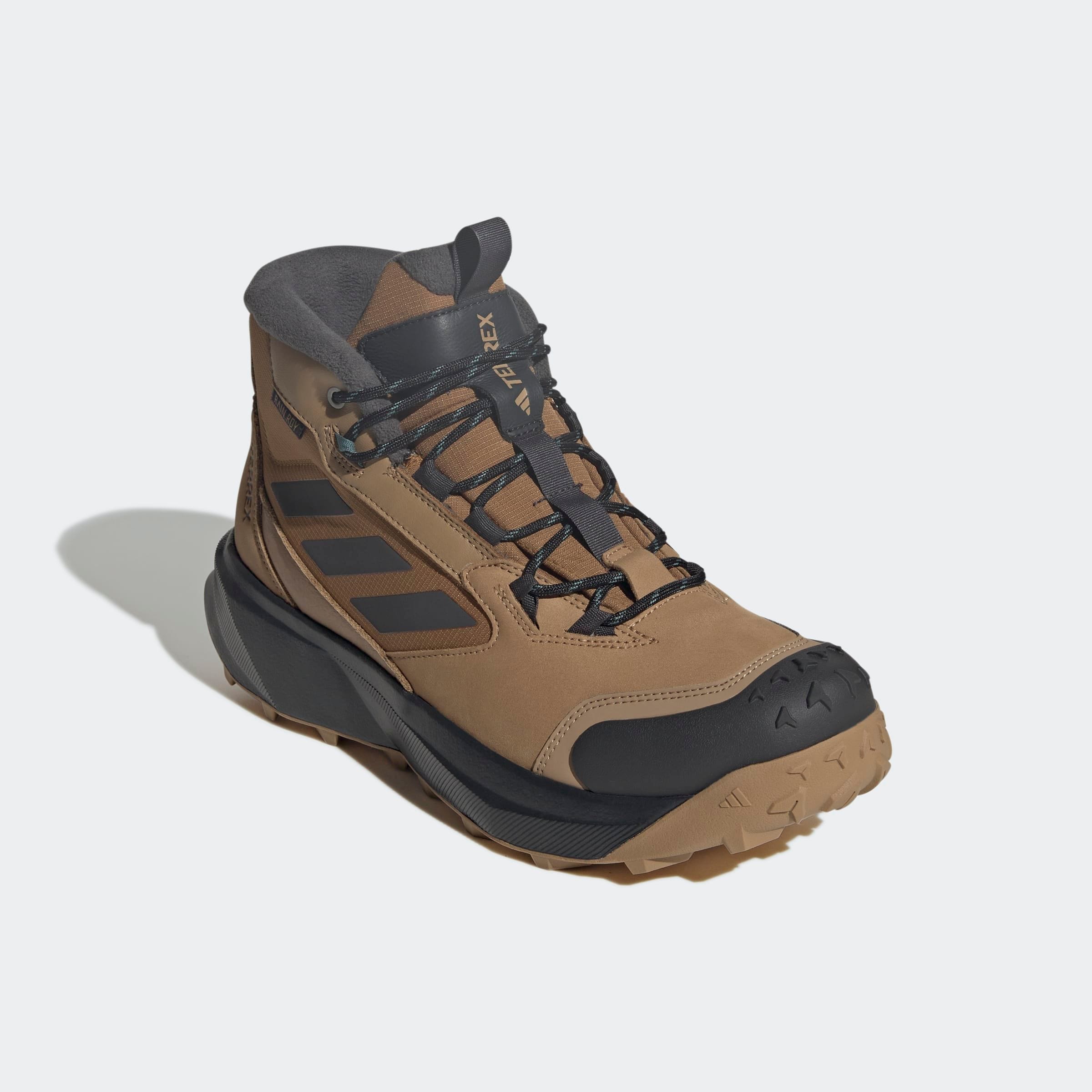 Winterboots ADIDAS TERREX "WINTER LEATHER MID CUT RAIN.RDY COLD.RDY", Damen, Gr. 40,5, cardboard, carbon, bronze strata, Leder, Textil, Schuhe, Winterschuhe, Winterstiefel, Snowboots, wasserdicht