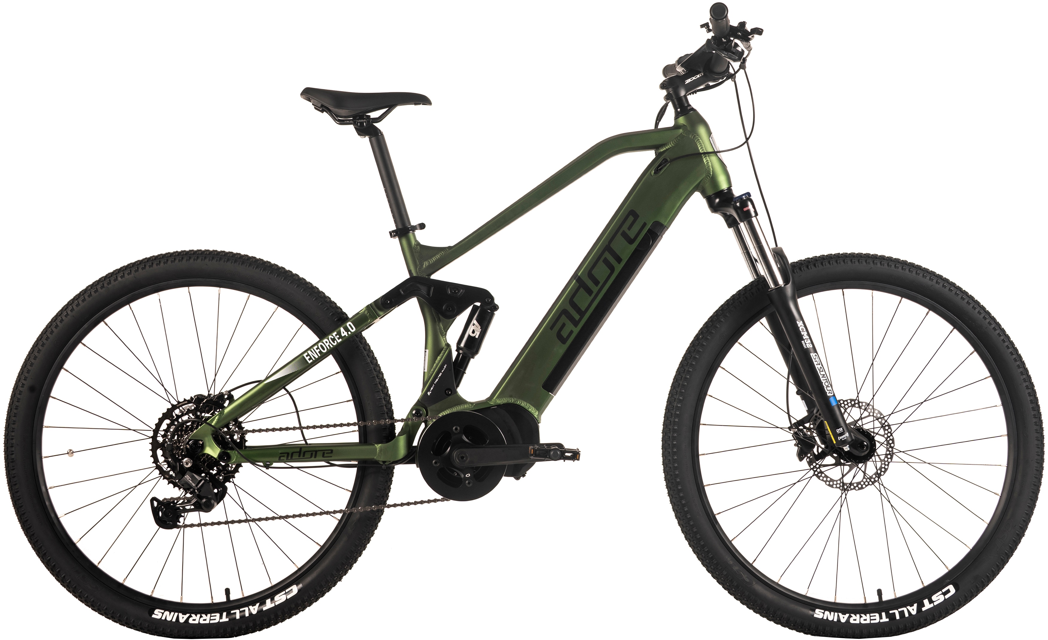 E-Bike ADORE "Fully 29" Enforce 4.0 Mittelmotor 85NM / 15Ah Grün matt" Gr. 46, grün, schwarz, Elektrofahrräder, 46cm, 29 Zoll (73,66cm) Image