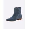 Stiefelette HEINE, Damen, Gr. 36, blau (jeansblau), Leder, Rindsleder, Veloursleder, Rindsleder, modisch, Schuhe