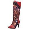 Schnürstiefel LAURA VITA "LAURA VITA Stiefel Leder/Textil", Damen, Gr. 36, rot (weinrot), Leder, Textil, casual, Schuhe