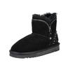 Stiefelette MUSTANG SHOES "Mustang Shoes Stiefelette Veloursleder", Damen, Gr. 42, schwarz, Veloursleder, casual, Schuhe