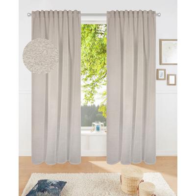 Gardine MY HOME "Fleuriss" Gr. 1, grau, B:135cm H:145cm, Polyester, Gardinen Image