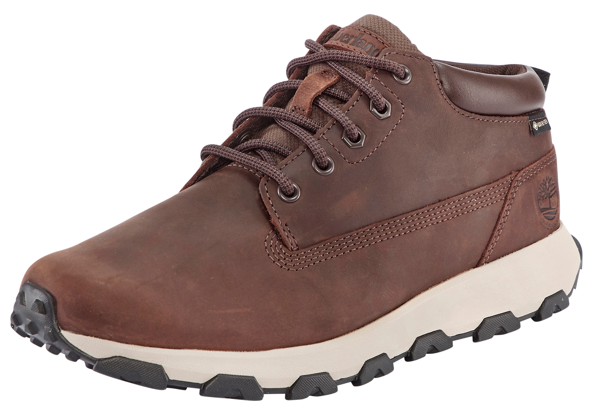 Schnürboots TIMBERLAND "WINSOR PARKMID LACE UP WATERPROOF SNEAKER", Herren, Gr. 45, schwarz braun, Leder, Schuhe Schnürboots, Winterstiefel, Schnürstiefel, Winterschuhe, wasserdicht