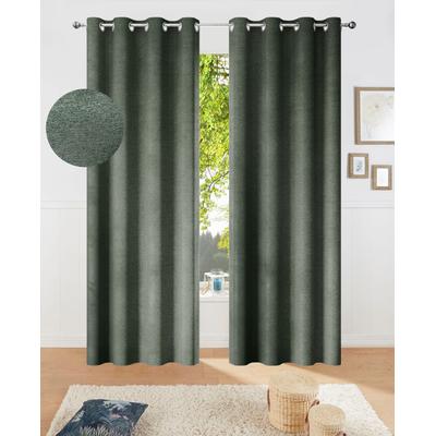 Gardine MY HOME "Fleuriss" Gr. 2, braun, B:135cm H:175cm, Polyester, Gardinen Image