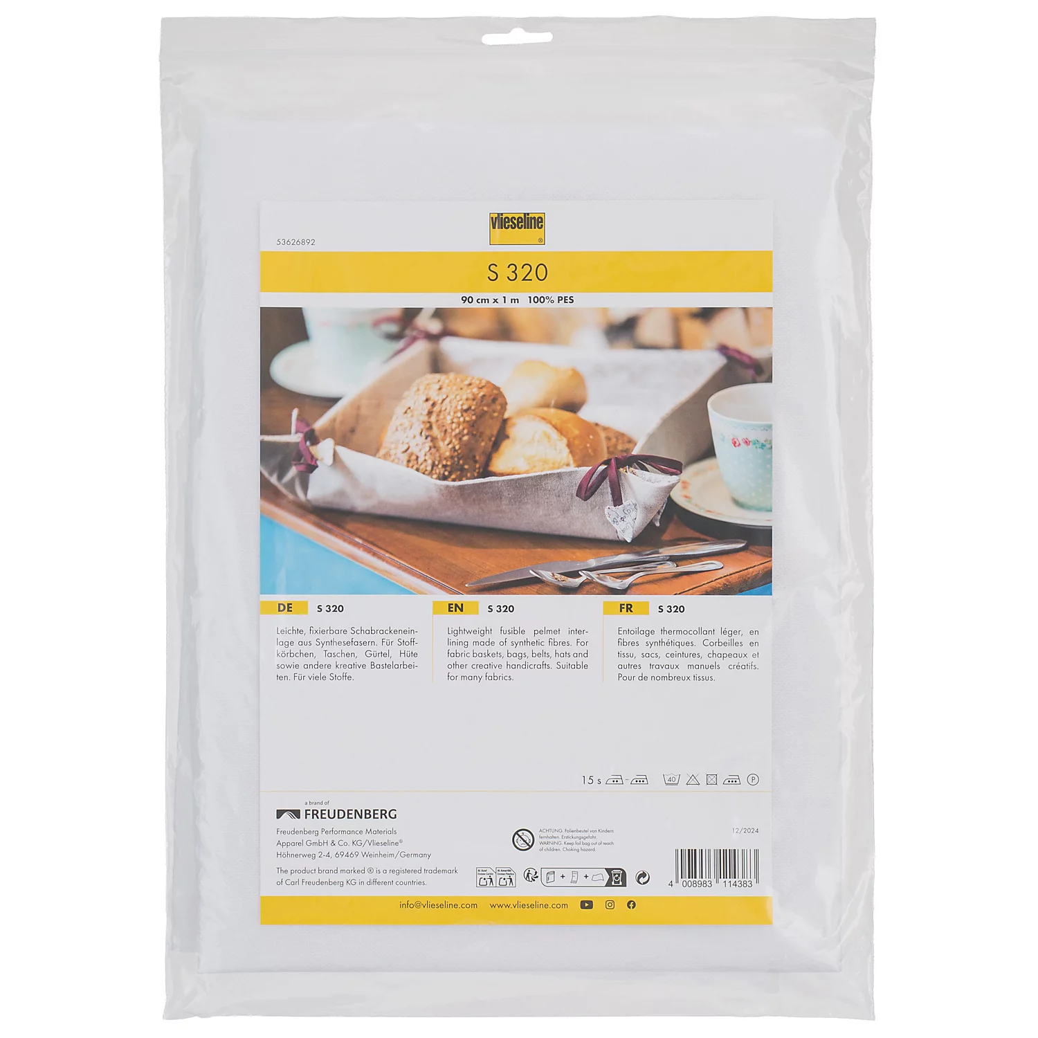 Vlieseline ® S 320 Schabrackeneinlage SB-Zuschnitt, weiß, 100 x 90 cm Image