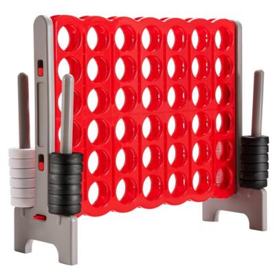 Costway 3.5 Feet Tall Jumbo 4 to Score Chess Game Set for kids and Adults Red