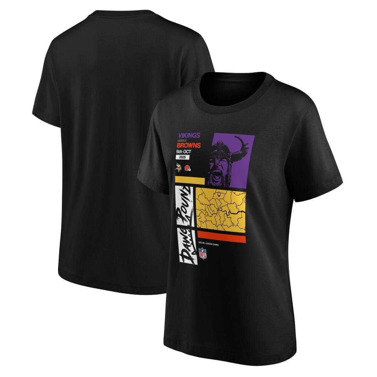 NFL London Tottenham Match Up Minnesota Vikings vs Cleveland Browns T-Shirt - Damen Image