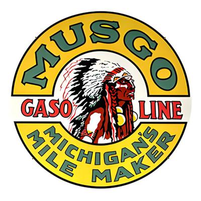 PERGL Musgo Gasoline 36-Inch Metal Sign