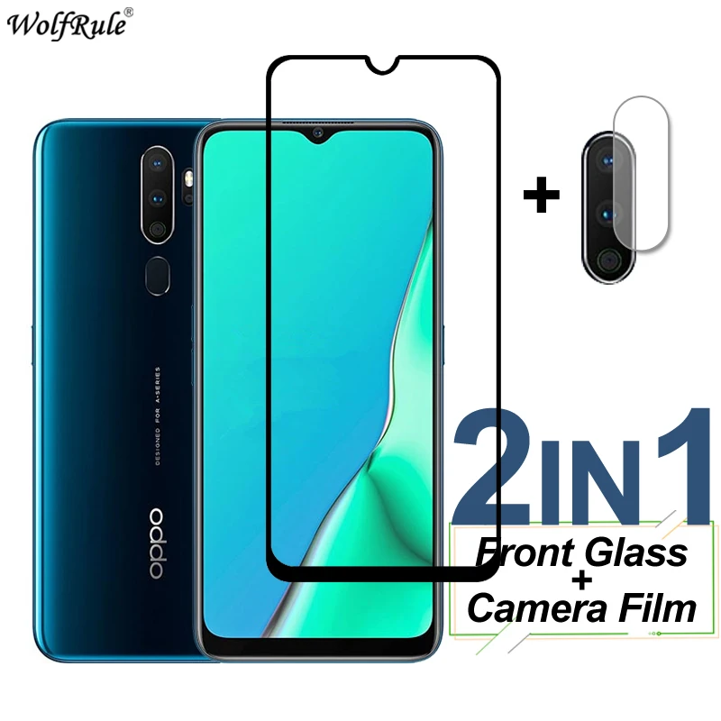 2Pcs Screen Protector Für OPPO A5 2020 Glas A15 A15S A53 A32 A33 A53S A9 2020 Gehärtetem Glas Schutz telefon Kamera Film